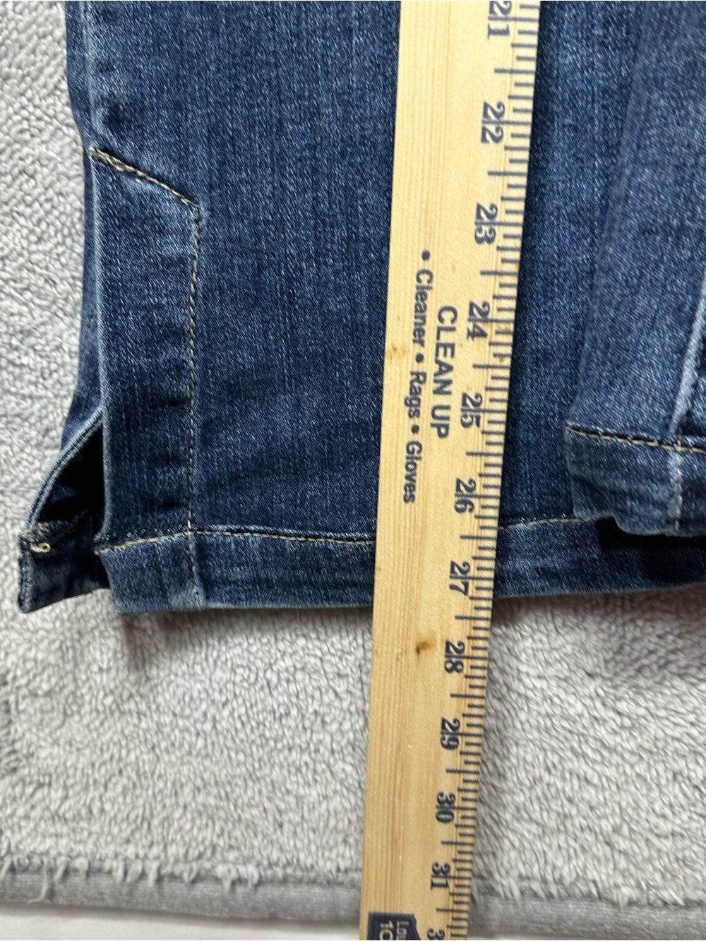 Judy Blue Slim Boot Jeans Womens Size 3/26 Medium Wash Stretch Side Slit Hem - Picture 7 of 9